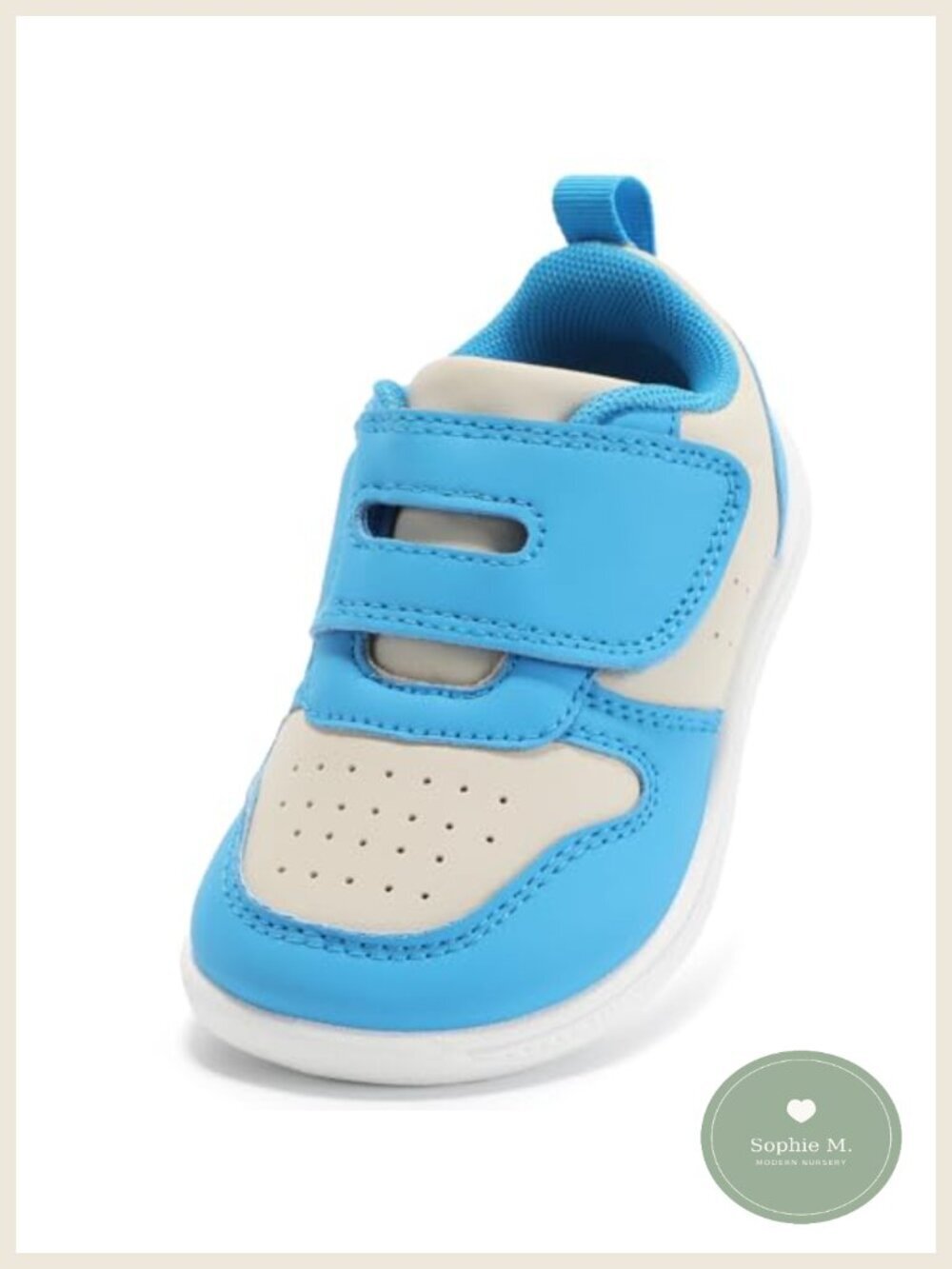 Toddler Barefoot Sneakers Wide Toe Box Leather Hook Loop Flexible Non-Slip